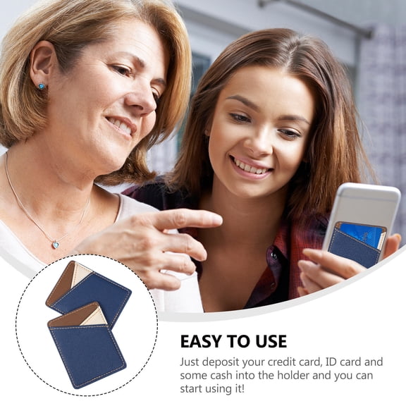 GOOHOCHY Blue Phone Back Holders PU Leather Mobile Phone Case for Credit Cards Small Handy Storage