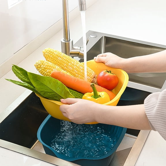 GOOHOCHY Large Plastic Kitchen Drain Basket - , , and Practical Storage Container for Household Use