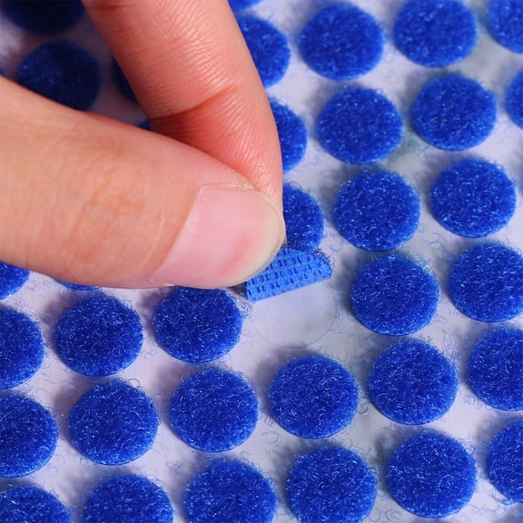 GOOHOCHY Blue Self Adhesive Dot Tape for Hook Sticking Made of Nylon Small Round Shape 10mm Diameter
