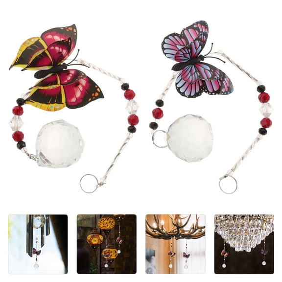 FUTUREORYY Colorful Window Pendant Crystal Hanging Pendant Synthetic Crystal 2Pcs