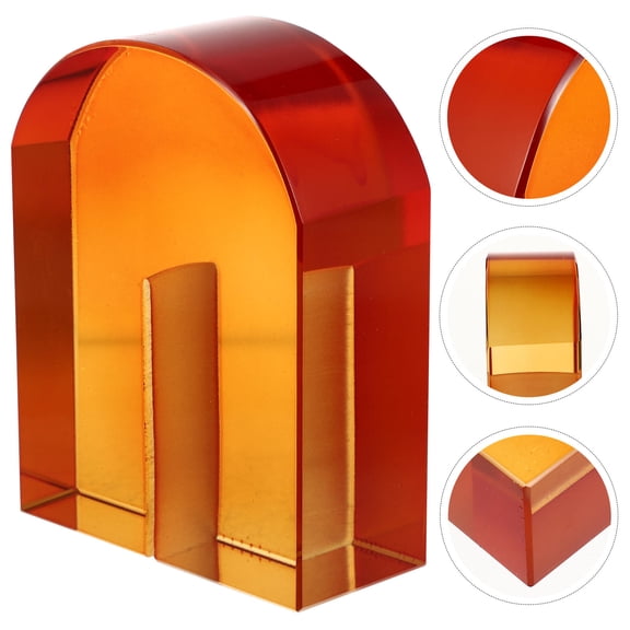 GOOHOCHY Orange Crystal Book Holder 13x12cm Decorative Ornament for Home Office Student Use