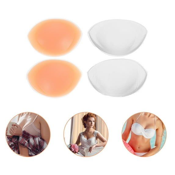 GOOHOCHY Bra Inserts for Bikini with Silicone Material Assorted Color Reusable and Washable Fit Any Scene 2 Pairs