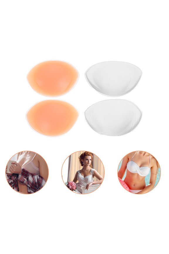 GOOHOCHY Bra Inserts for Bikini with Silicone Material Assorted Color Reusable and Washable Fit Any Scene 2 Pairs
