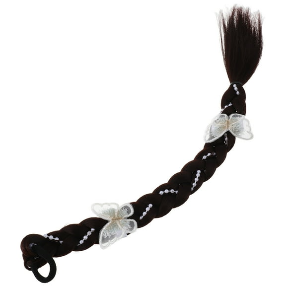 GOOHOCHY Braid Ponytail Extension for Women Fashionable DIY Wig Dark Brown High Temperature Fiber 23.6 Inches