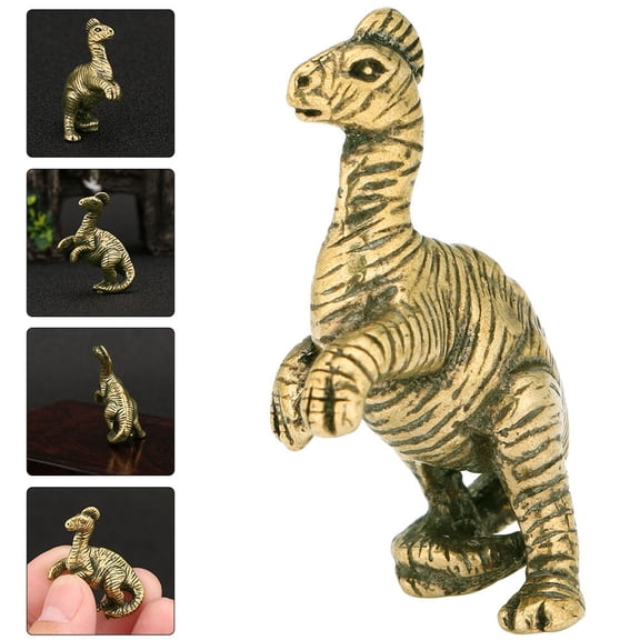 FUEENIRVA Vintage Brass Dinosaur Sculpture Antique Style Desktop Ornament for Office Decor and Home Display