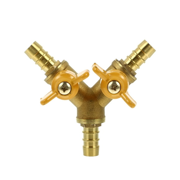 GOOHOCHY Brass Hose Splitter 3 Way Shut Off Valves Professional 2 Y Shaped Ball Valves