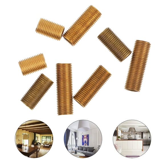 GOOHOCHY Brass Lamp Connecting Threaded Pipes for Light with Secure Coupling and Robust Material 12 Pieces