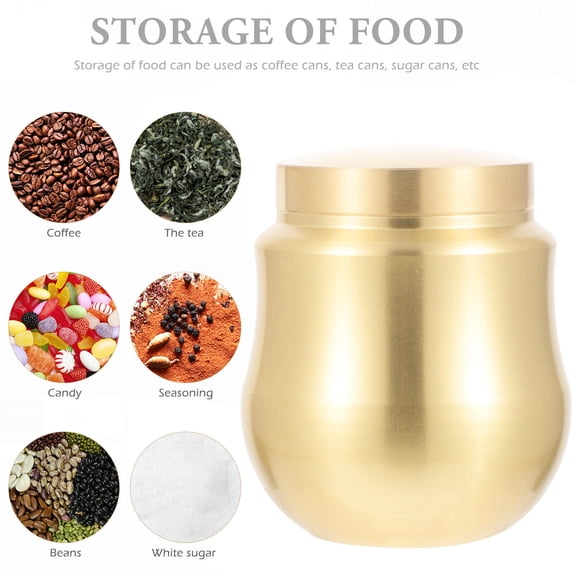 GOOHOCHY Brass Powder Storage Jar Small Tea Canister Unique Storage Tank Powder Storage Holder