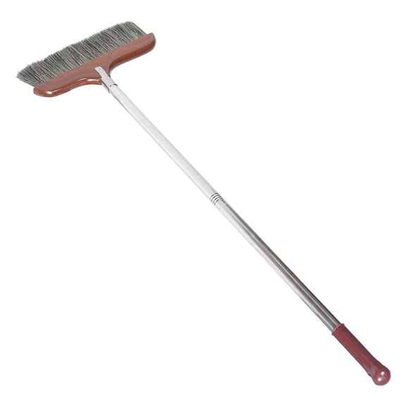 HONMEET Detachable Wooden Bristle Broom Anti Static for Indoor and Outdoor Use, Coffee Color, 1 Piece