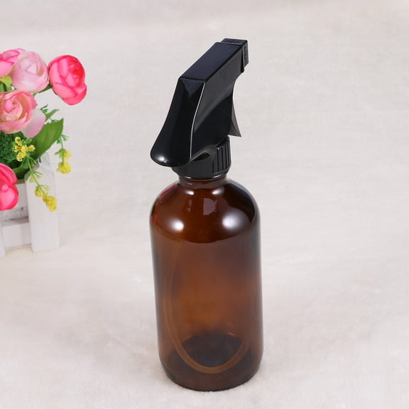 GOOHOCHY Brown Glass Spray Bottle Set with Durable Trigger Sprayer for Essential Oils 250ml Portable