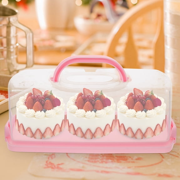 GOOHOCHY Transparent Cake Carrying Box Handheld Dessert Carrier Multiuse Portable Cake Packing Box for Cakes and Pastries