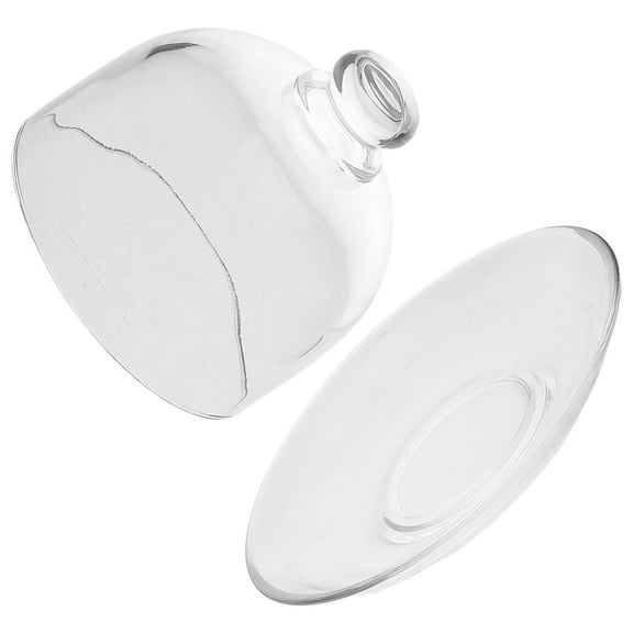 FUEENIRVA Dustproof Glass Cake Stand with Dome for Serving Dish 1Set 11.8X11.8X3.9In