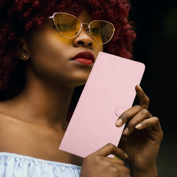 GOOHOCHY Car Document ID Holder Organizer Car Accessories Registration and Insurance Card Holder Driver Vehicle License Document Box for Women Pink