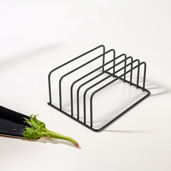 GOOHOCHY Carbon Steel Cutting Board Rack Organizer Kitchen Countertop Pot Cover Holder Multifunctional Storage Stand for Chopping Boards Cookware