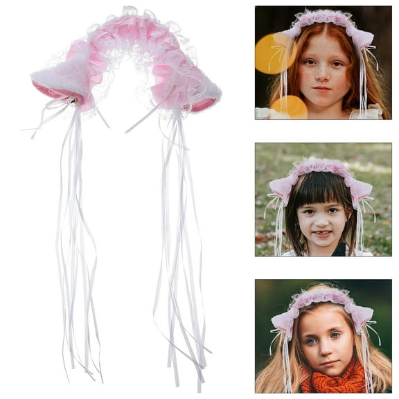 GOOHOCHY Cat Ears Headband Costume Hair Accessories Hello Girls Miss Pink
