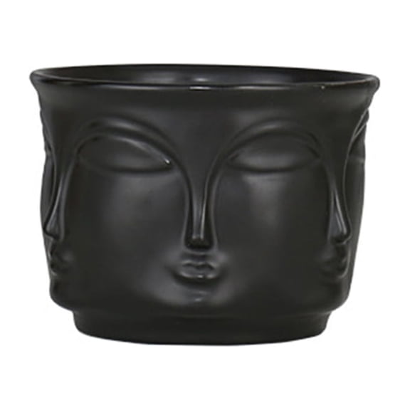 HINTRMENT Black Ceramic Vase for Home Decoration Suitable for Succulent Plants and Cacti