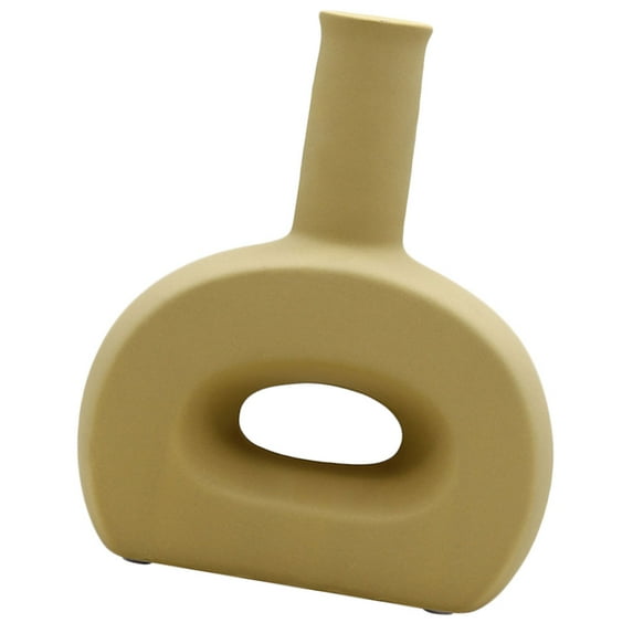 GOOHOCHY Ceramic Vase Decoration Color Flower for Flowers Vases Dining Room Table Yellow
