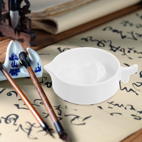 GOOHOCHY Chinese Ink Dish Resin Ink Well Plate for , Ink Holder Tray, Traditional Ink Plate for Painting and Writing