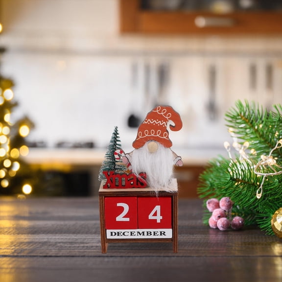 GOOHOCHY Christmas Calendar Tabletop Calendar Decorative Xmas Calendar Desktop Calendar Craft Christmas Countdown Calendar Festive Holiday Decoration Home Calendar Decor
