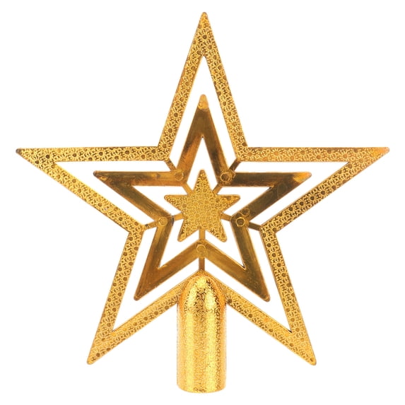 GOOHOCHY Christmas Tree Topper: Christmas Star Treetop, Gold Christmas Ornaments Decorative Tree Star 6inch Golden
