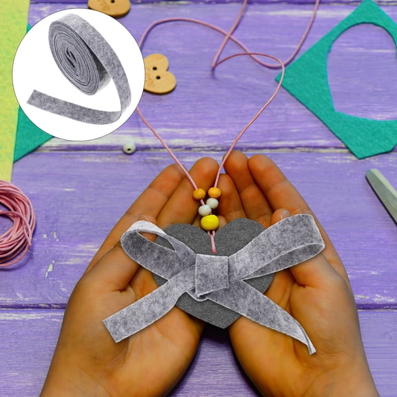 GOOHOCHY  Christmas Wired Ribbon Wool Felt Webbing Appliques Decorative Patches