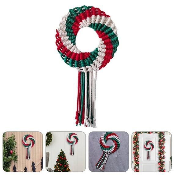 GOOHOCHY Christmas Wreath for Decoration Made from Cotton Thread Assorted Color Lightweight and Portable