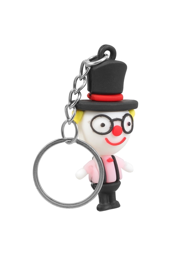 Novelty Clown Keychain Multi-Color Soft Rubber for Backpack and Purse Charm