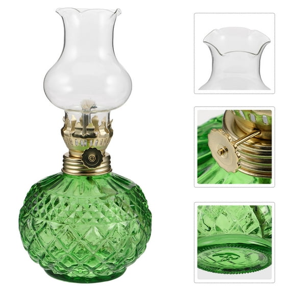 GOOHOCHY Classic Kerosene Lamp for Indoor Use Decorative Vintage Oil Lamp with Glass Chimney Adjustable Flame for Dining Room and Emergency Lighting
