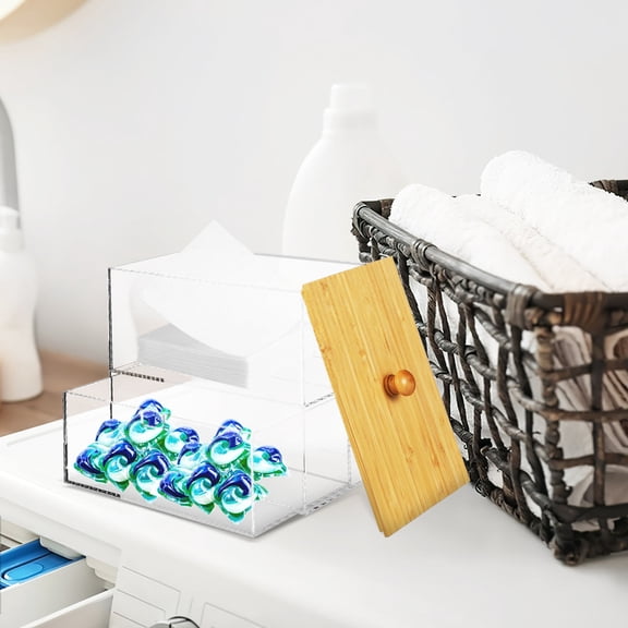 GOOHOCHY Laundry Organizer Laundry Supplies Clear Dryer Sheet Holder 1 Set