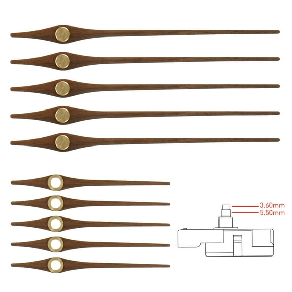 GOOHOCHY Clock Pointer Plate 12 Inch in Dark Brown for Diy Enthusiasts 5 Sets