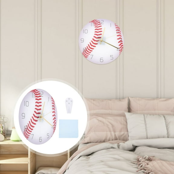GOOHOCHY  Clocks for Living Room Decor Baseball Wall Decorative