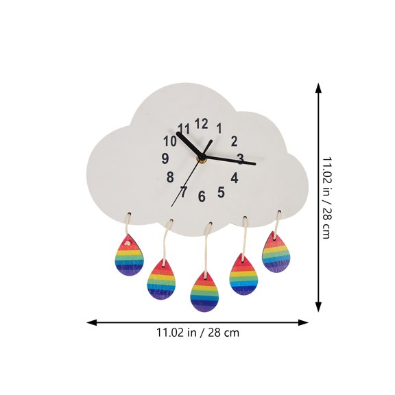 GOOHOCHY Cloud Wall Clock 1Set Multi Color Wood Silent Low Noise For Families Friends
