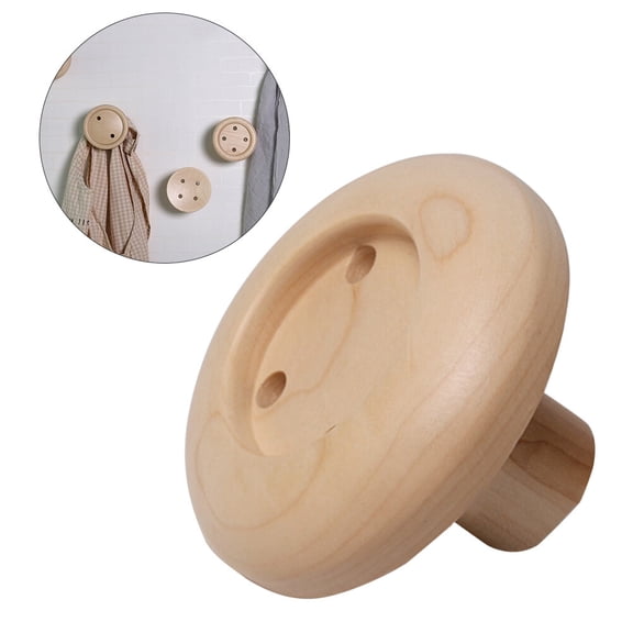 GOOHOCHY Handmade Wood Single Coat Hook Wall Rack for Hanging Clothes and Accessories