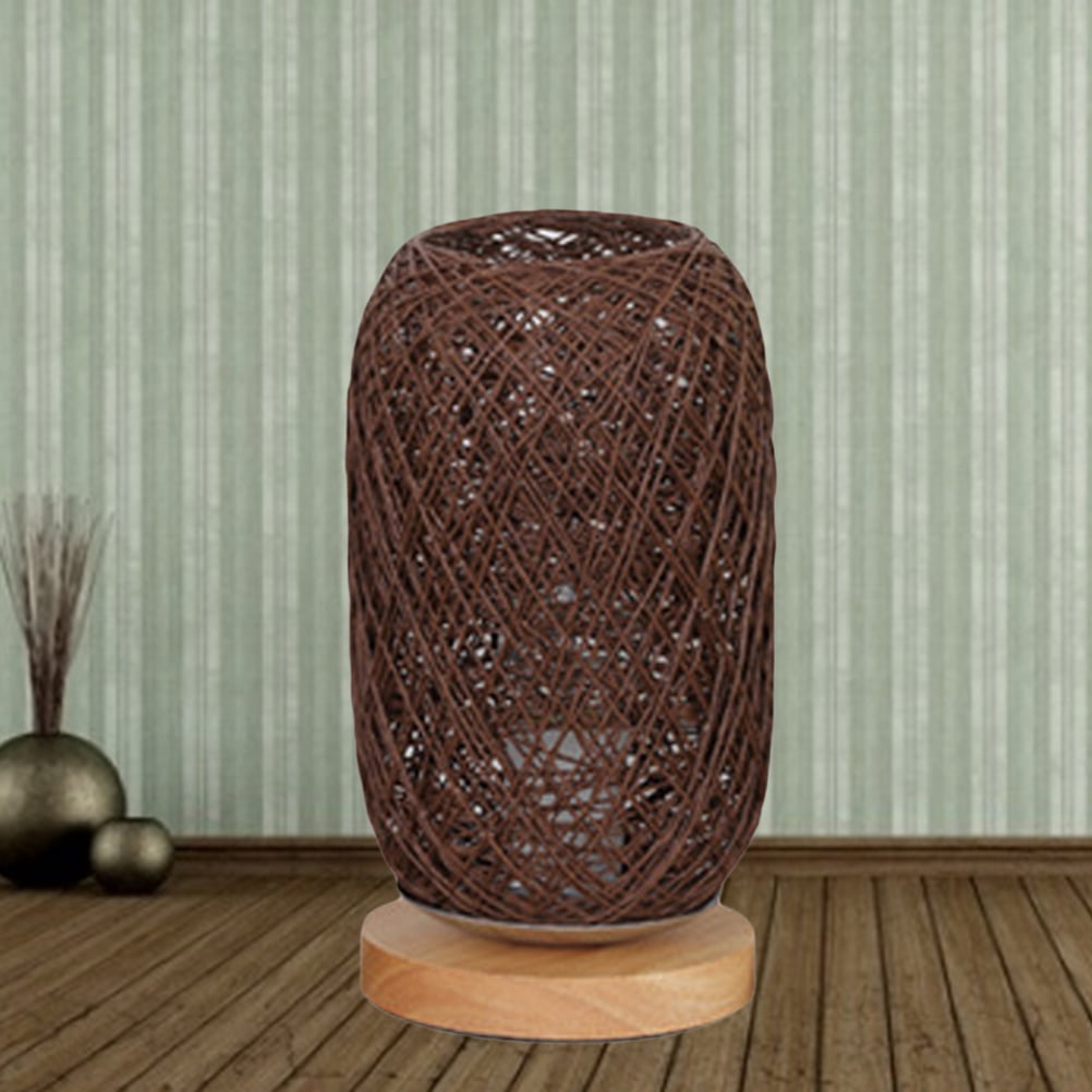 GOOHOCHY Coffee Rope and Metal Bedside Table Lamp for Lighting with ...