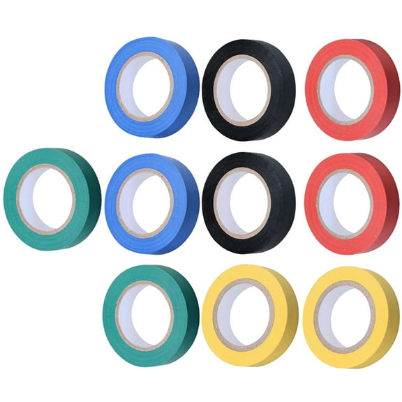GOOHOCHY Colored Electrical Tape with Great Insulation Ability for Repairing Use 10M Length Assorted Color