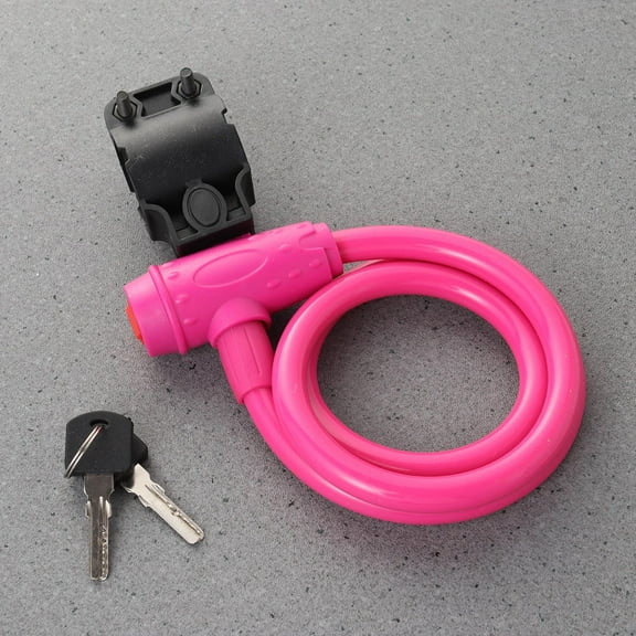 FUTUREORYY Bicycle Cable Lock Pink 1Set 36.2x1.2x1.2in Metal Vinyl Coated