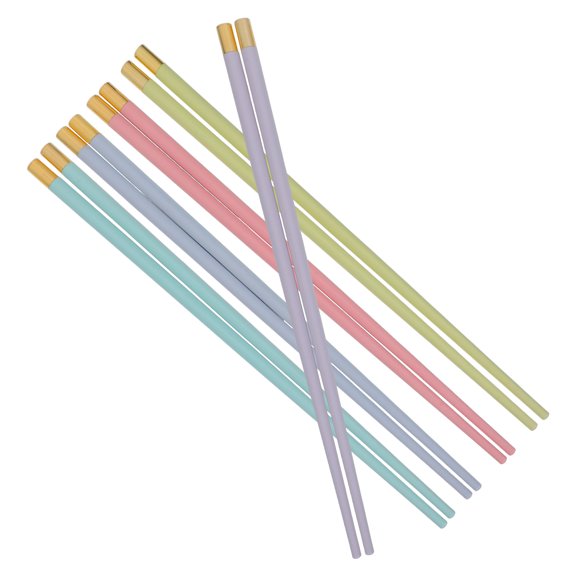 GOOHOCHY Colorful Reusable PET Chopsticks Set with Comfortable Grip, Utensils, 5 Pairs Small Size