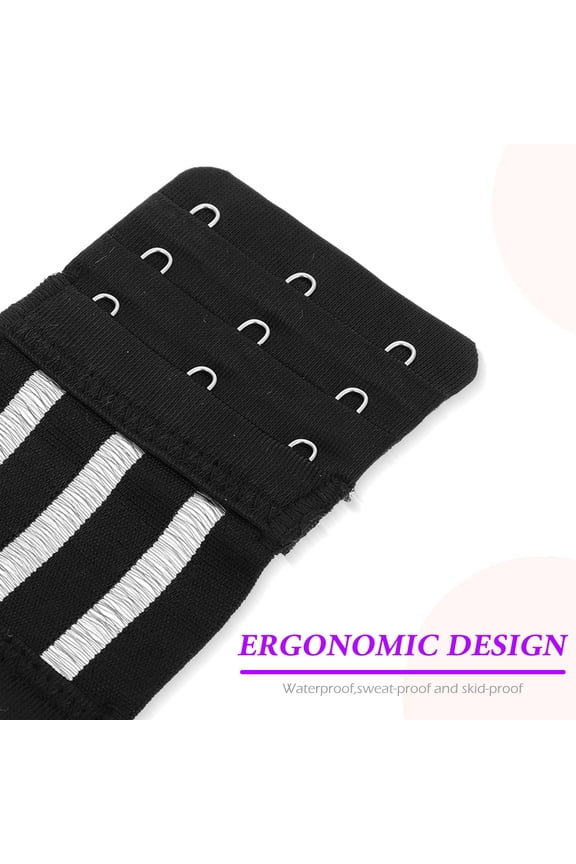 GOOHOCHY Comfortable Black Bra Extenders with Stainless Steel Hooks for Girls Adjustable Elastic Bands