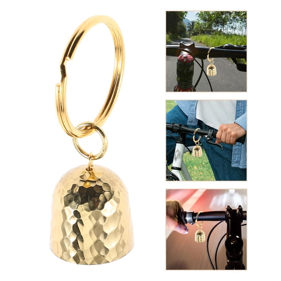 GOOHOCHY Compact Brass Bell Keychain with Clear Sound for Outdoor Cycling and Camping Small Hanging Bell Keyring for Backpack Handbag