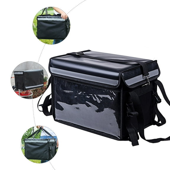 HONMEET Picnic Cooler Box Black with Thick Insulated Cotton Layer for Heat Retention