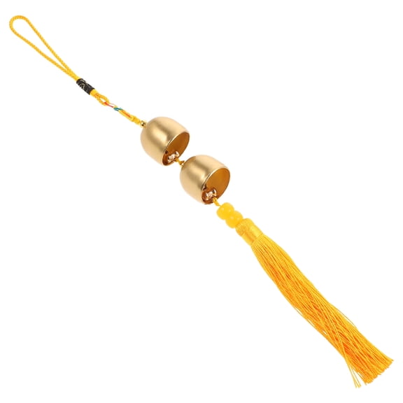 GOOHOCHY Copper and Brass Nylon Wind Chime with 2 Bells, Decorative Pendant for Home and Outdoor Use, 1 Set