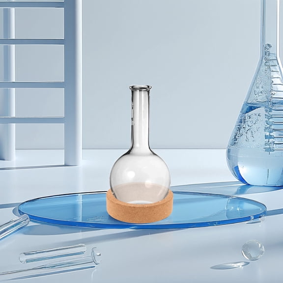 GOOHOCHY Cork Flask Holder with Round Bottom Design for Lab Flasks Khaki Color Fine Protection and Stability 2pcs