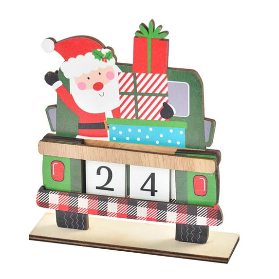 ADDHAT Red Wood Countdown Calendar For Christmas And Shopping Mall 1 Set 5.5x4.7x1.4in