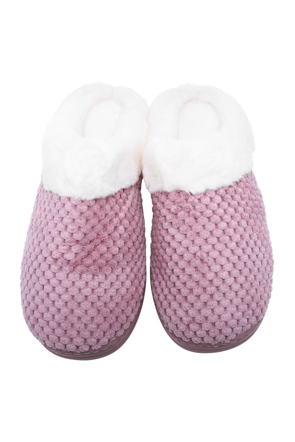 GOOHOCHY Cozy Adult Slippers with Plush Material and Sole for Home Use Red Lightweight and Durable Size One Pair