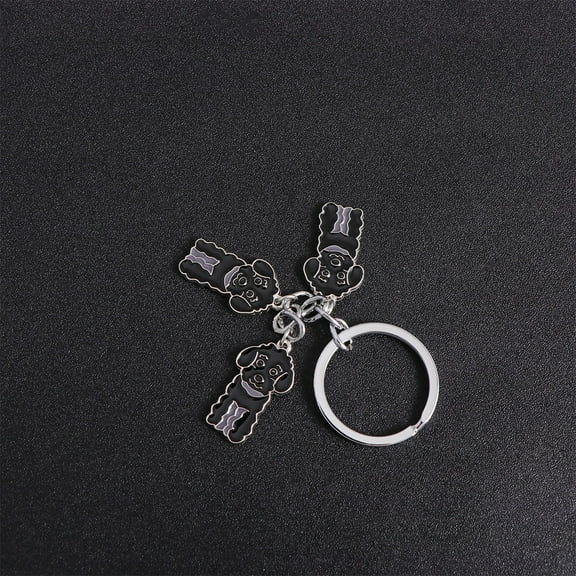 GOOHOCHY Creative Metal Keychain for Hanging Keys Handmade Durable Black Pendant Car Key Ring 2.5 Inch