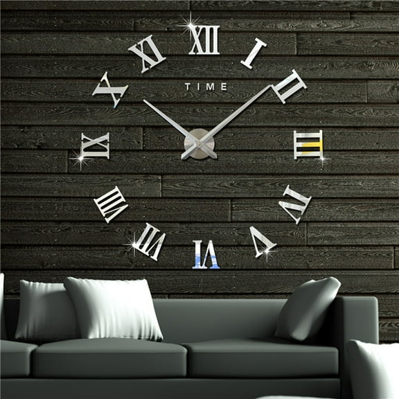GOOHOCHY Modern Decorative Mirror Wall Clock Acrylic Silver 1Pcs Home Decor