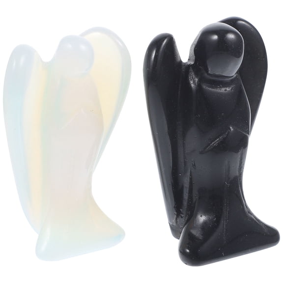 GOOHOCHY Crystal Angel Statues for Home Decoration Assorted Color Easy to Place Stable and 2 Pcs