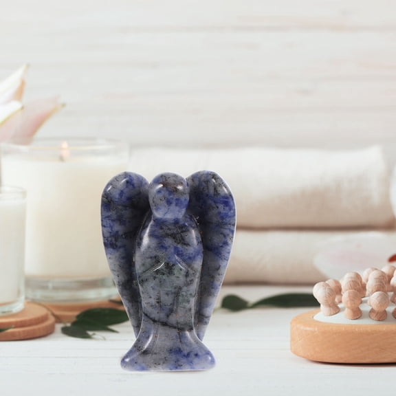 GOOHOCHY Crystals Decor Desktop Angel Little Figurine Angels Office Blue