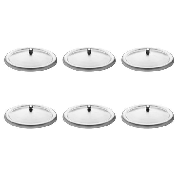 GOOHOCHY Cup Lid Replacement for Hot Drinks Stainless Steel Silver 6Pcs Round