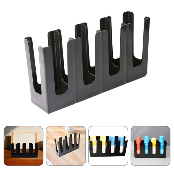 GOOHOCHY Cup Storage Rack Milk Shop Paper Cups Stand Holder Tray Black